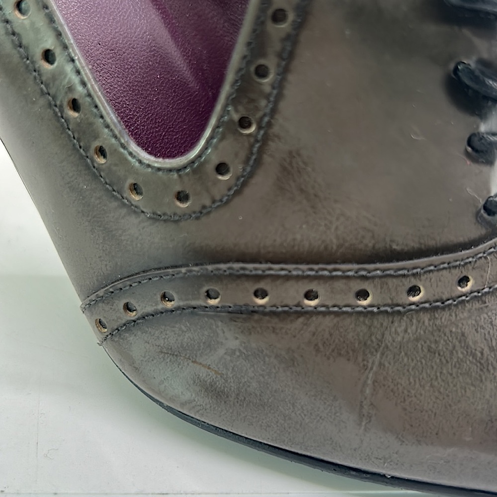 Stuart Weitzman Sexy Dark Gray Leather Heel Ankle Booties Shoes **Size 7.5**🔥🔥 - Picture 9 of 11